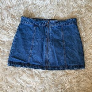 Forever 21 dark blue mini skirt with front zipper